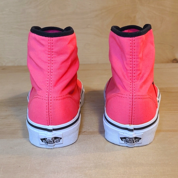 Vans Authentic Women Hi Top Skate Size 6.5 Neon Pink Casual Sneakers - Picture 7 of 10